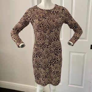 Vince Camuto Leopard Print Dress - Brown and Tan